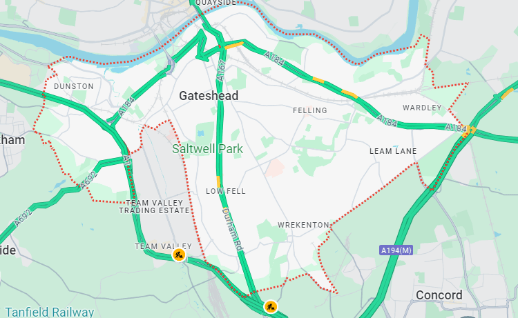 Gateshead map
