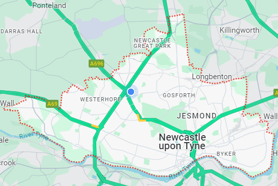 Newcastle-upon-Tyne map